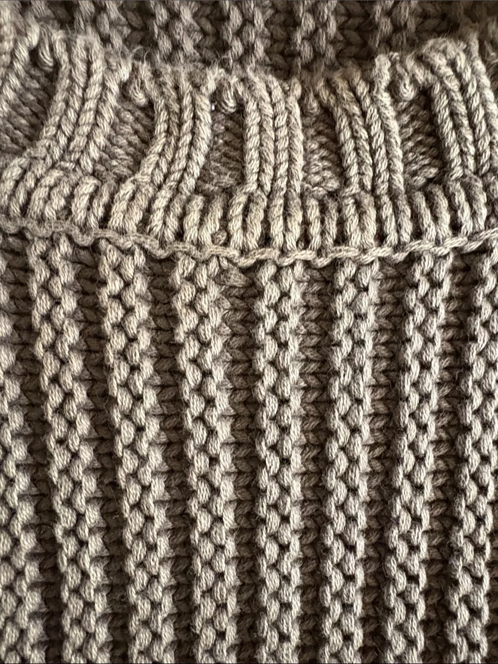 Urban Outfitters Men's Taupe Crewneck Ribbed Sweater